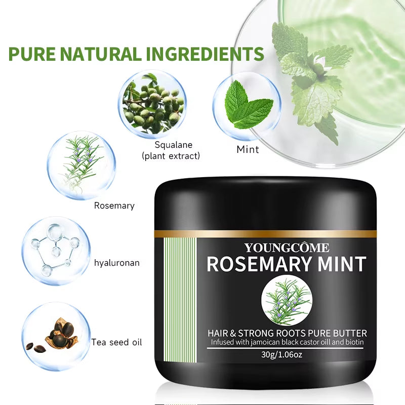 Rosemary Mint Hair Conditioning Cream Soft Smooth Improves Frizz Prevents Hair Loss Hair Care Scalp Treatment anti Dandruff