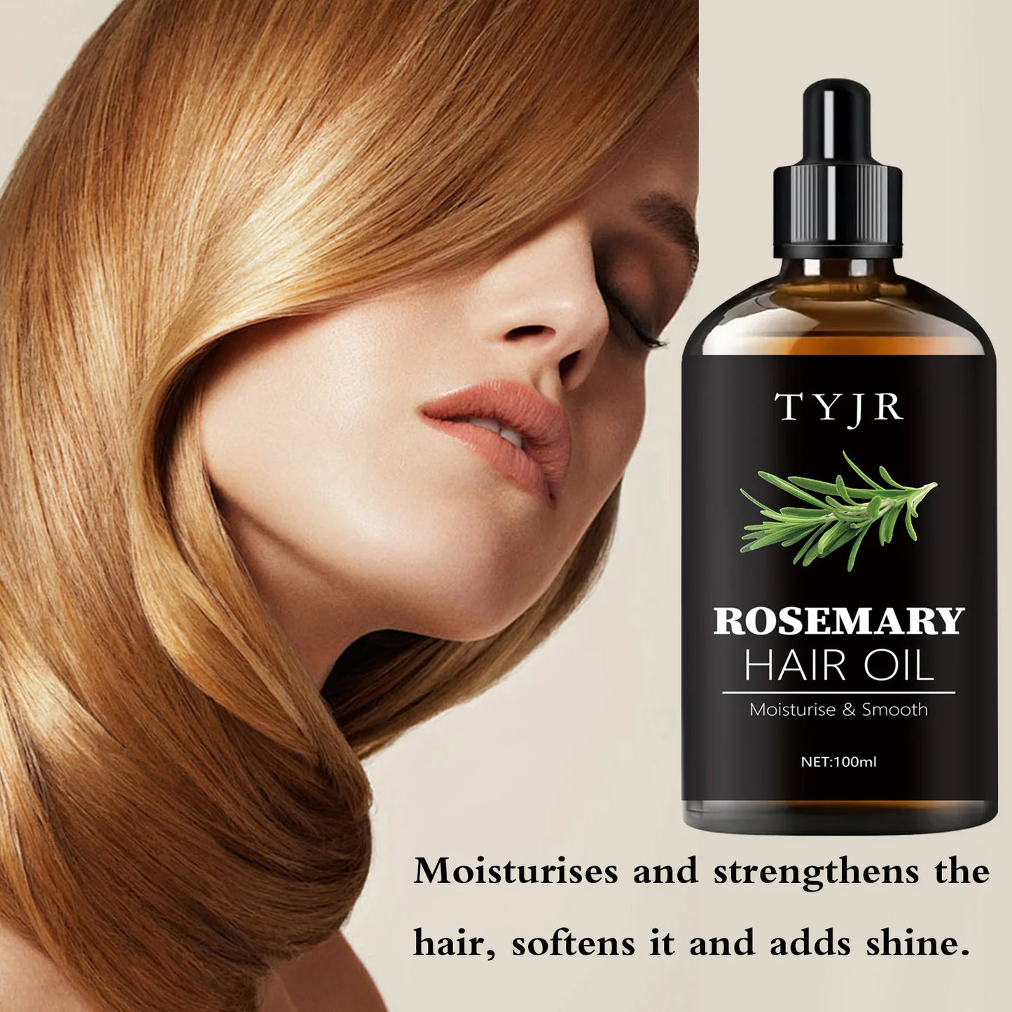 100ML Rosemary Hair Oil Moisturizes and Softens Hair Pure Plant Improves Dryness Essence Long-Lasting Fragrance Conditioner