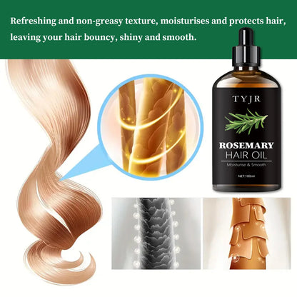 100ML Rosemary Hair Oil Moisturizes and Softens Hair Pure Plant Improves Dryness Essence Long-Lasting Fragrance Conditioner