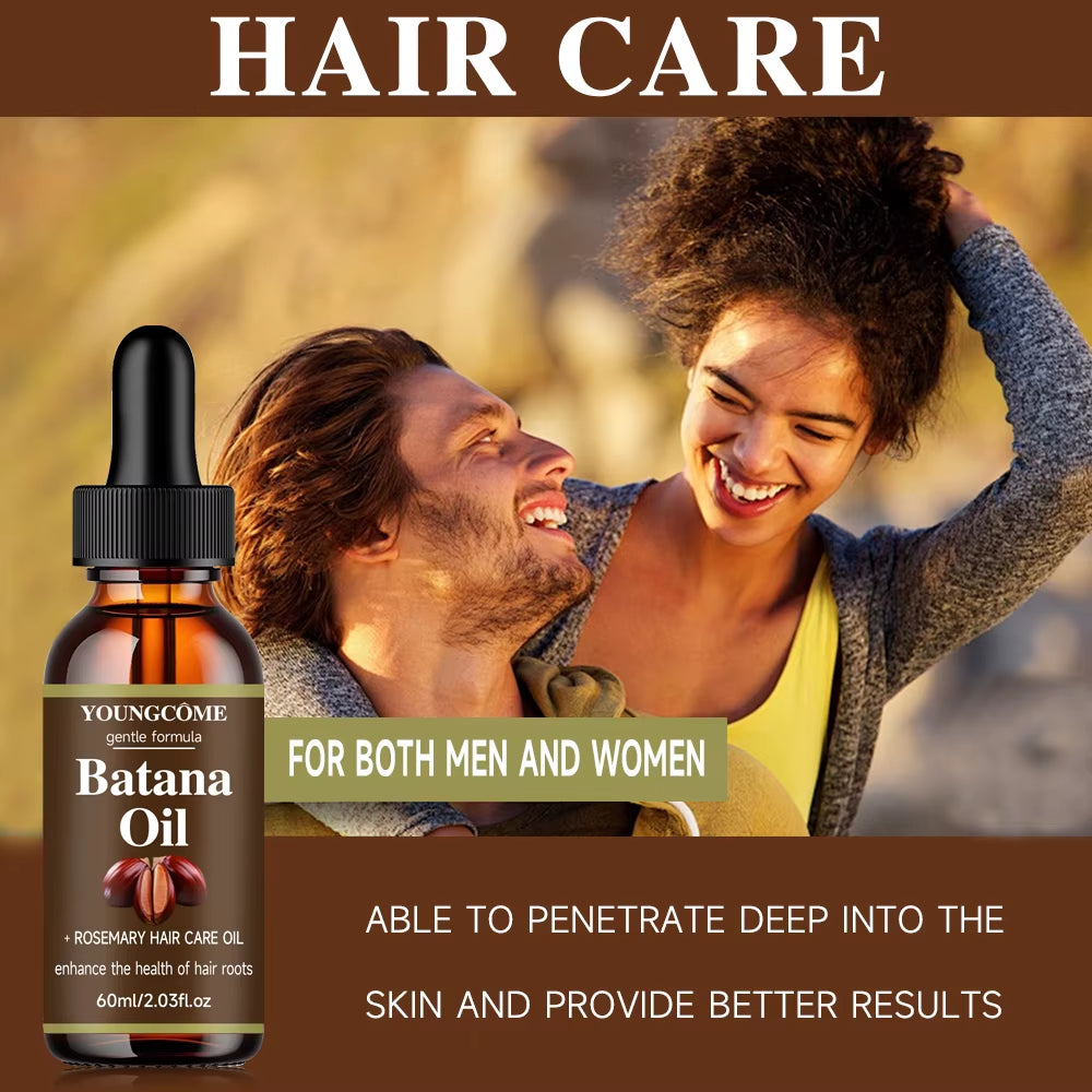 40Ml/60Ml Batana Rosemary Mint Scalp Hair Strengthening Oil Biotin Essential Oils Nourishing Treatment Split Ends Dry All Types